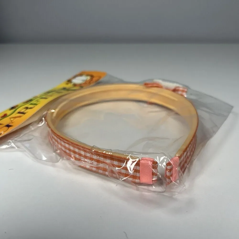 New GARFIELD Vintage Orange Gingham Headband JIM DAVIS Cat